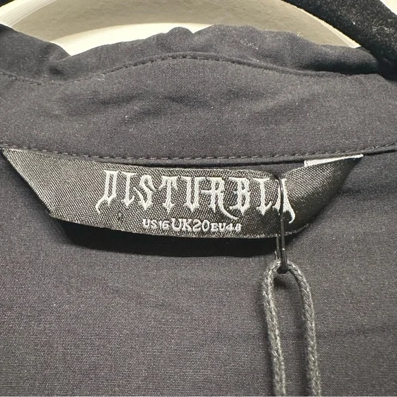 NWT Disturbia Fenrir Midi Shirt Dress Black 16 - Picture 7 of 11